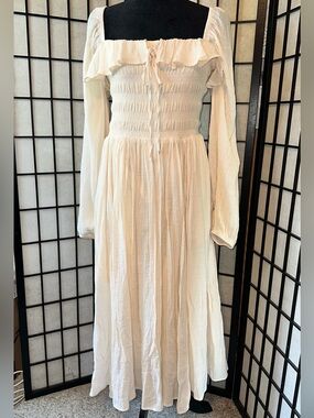 Renaissance Boho Smocked Midi Dress